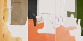 现代北欧风抽象彩色水墨装饰油画