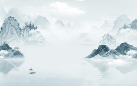 意境简约背景山水 tif分层