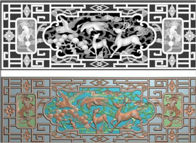 松鹤鹿屏风花格