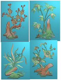 兰竹菊小门四季花梅