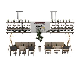 陈列架桌椅3d模型