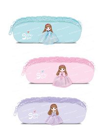 卡通公主 小女孩 笔袋