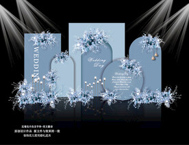 蓝色系婚礼效果图