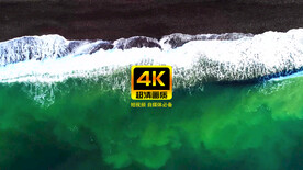 短视频航拍海水冲刷海滩