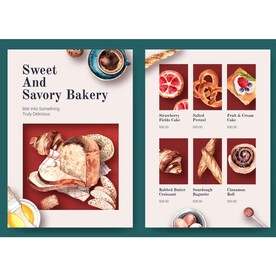 面包西点手绘矢量海报