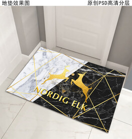 大理石纹北欧门垫