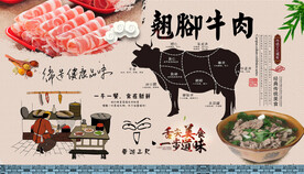 翘脚牛肉背景墙