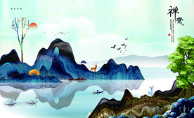禅意山水装饰画