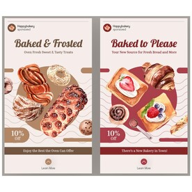 面包西点手绘矢量海报