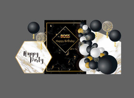 黑金主题宝宝宴老板生日 