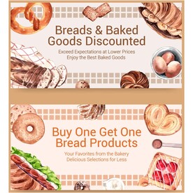 面包西点手绘矢量海报