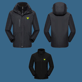 黑色冲锋衣效果图