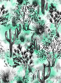 手绘花  仙人掌 大牌