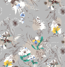 手绘花 大牌 数码印花