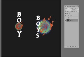 时尚英文篮球火焰印花图案设计