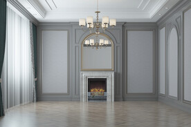 美式欧式客厅空场景