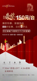 红色高端地产微信稿宣传海报