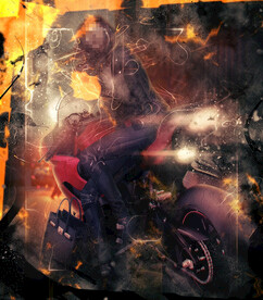 火焰美女摩托车