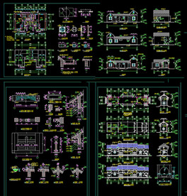亭廊建筑施工图