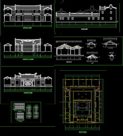  祠堂建筑设计图纸