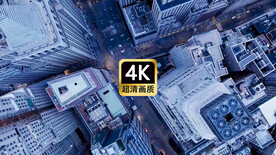 航拍现代城市群街道夜景