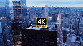 航拍现代城市群街道夜景