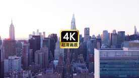 航拍现代城市群街道夜景