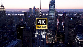 航拍现代城市群街道夜景