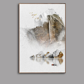 抽象简约意境石头山水装饰画