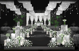 白绿韩式小清新婚礼效果图