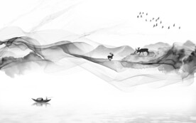 中国风高端新款山水 文件分层 