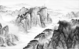 国画意境新款山水 文件分层 