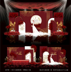 红色婚礼背景图片