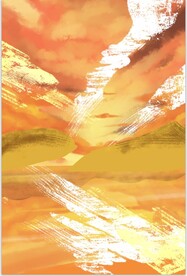 现代抽象风景几何色块装饰画