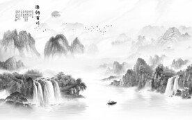 人气高雅意境山水 文件分层 