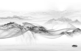 高清 简约意境山水 文件分层 