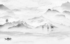 最新简约意境山水 文件分层 