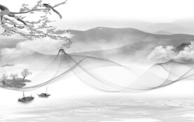 高雅大气意境山水 文件分层 