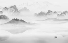 现代大气意境山水 文件分层 