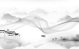 江南风景新款山水 文件分层 