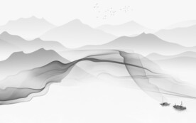 新款大气中式山水 文件分层 