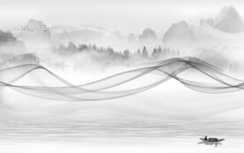 森林大气中式山水 文件分层 