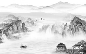 大气 风景新款山水 文件分层 