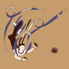 敦煌莫高窟375窟初唐献花飞天