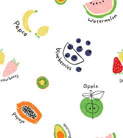 卡通 水果 可爱 字母