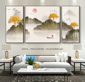 抽象山水画客厅装饰画玄关装饰画