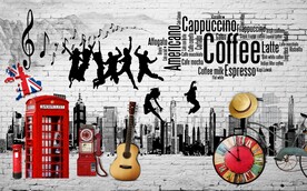 复古青春潮流英伦背景墙图片