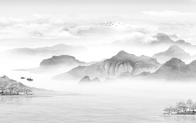 高雅山水现代新画 文件分层画