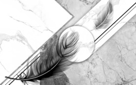 几何羽毛背景墙画 分层文件 