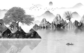 新上架新山水意境画 文件分层画